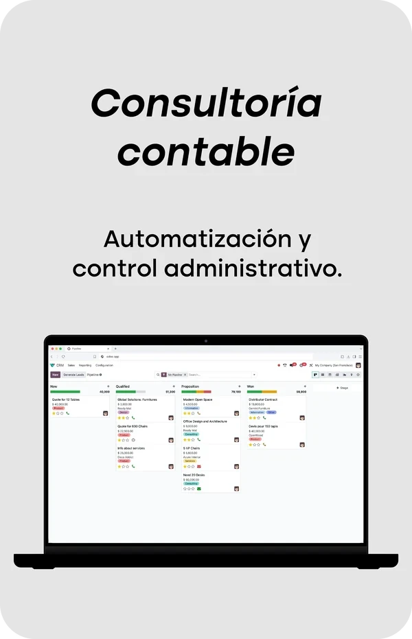 Consultoría contable: automatización y control administrativo.