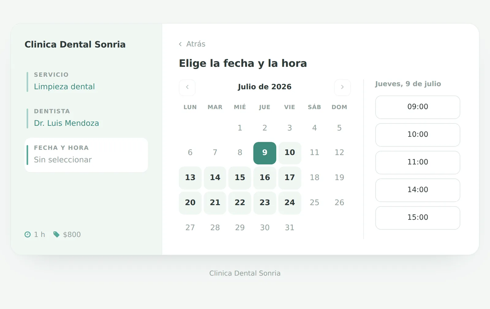 Reserva de citas en línea