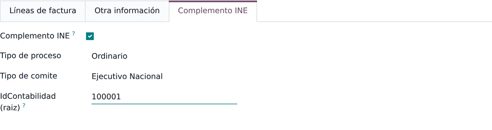 Ordinario + Ejecutivo Nacional: captura del IdContabilidad raíz